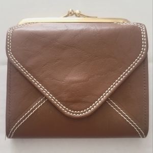 Vintage Cowhide Princess Gardner Trifold Wallet Brown